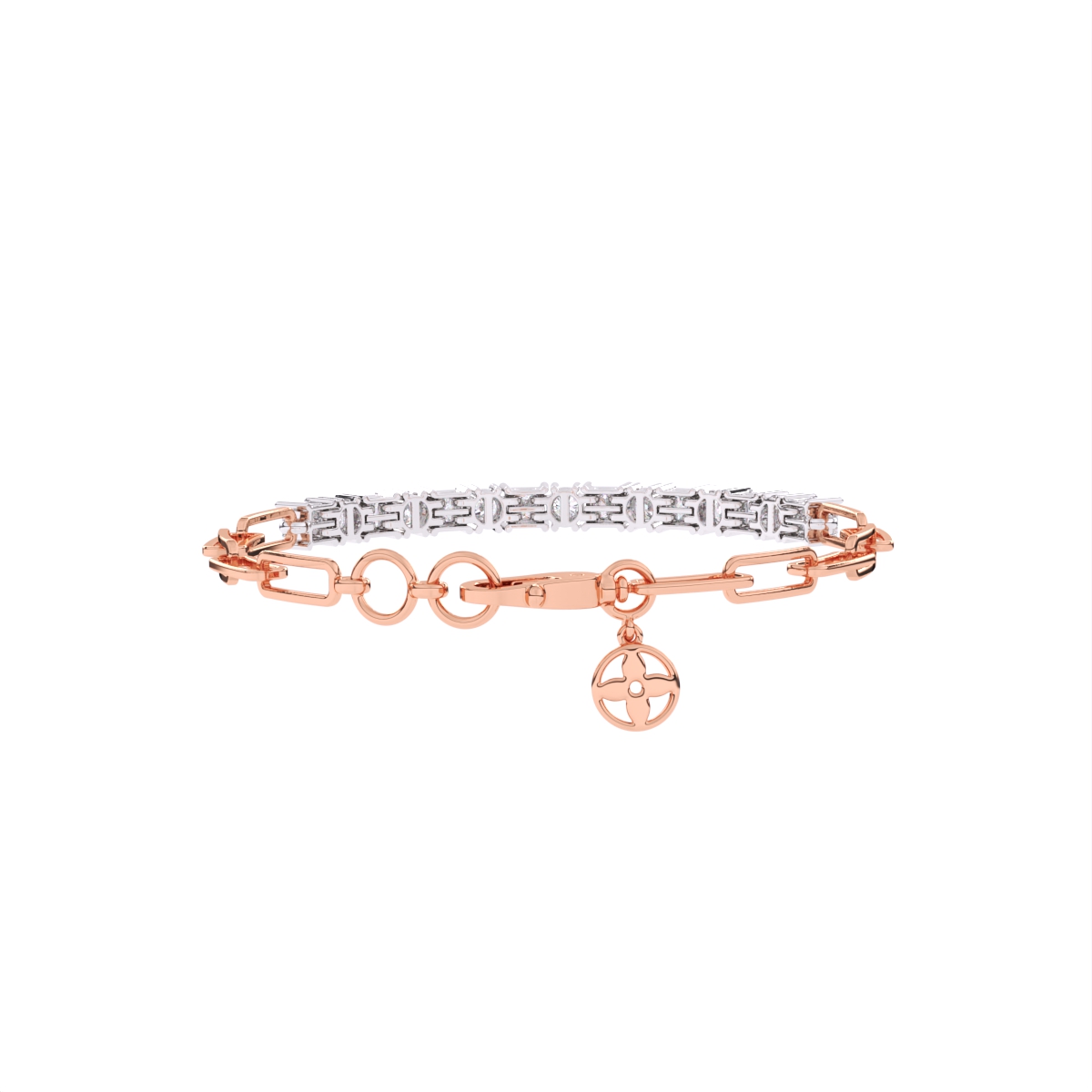 Princess & Round Cut Diamond Bracelet